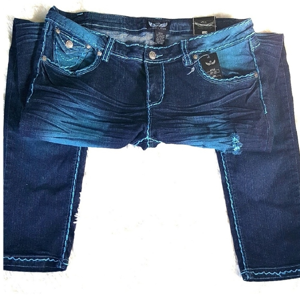 💥Distressed Intense Blue Jeans💋 - Picture 4 of 5